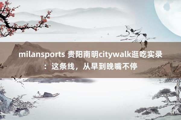 milansports 贵阳南明citywalk逛吃实录：这条线，<a href=